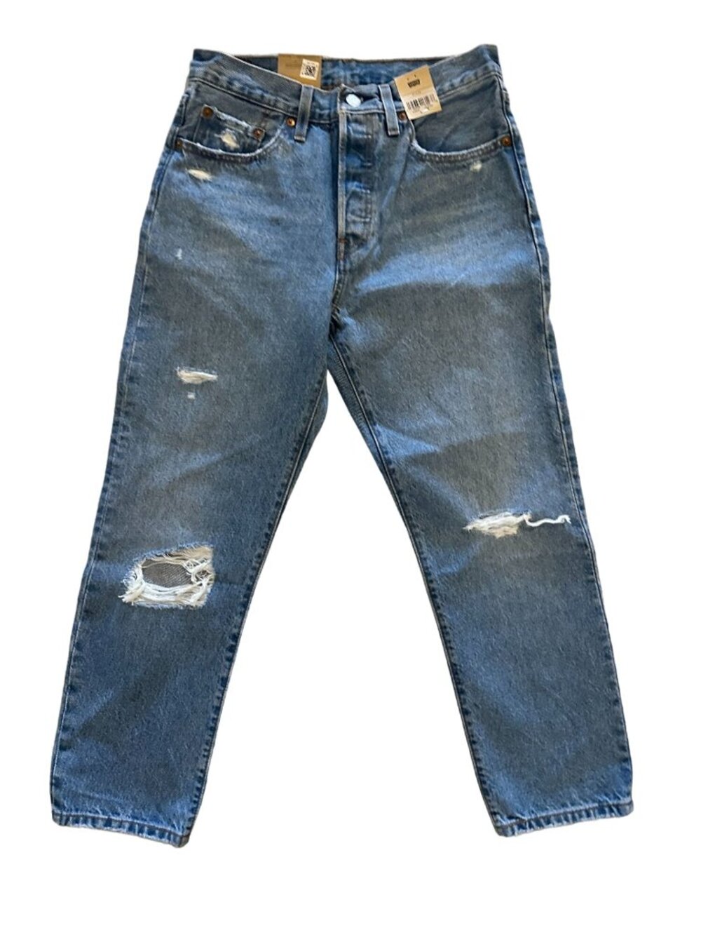 LEVIS 501 Womens Cropped Denim Jeans 27x26 NEW